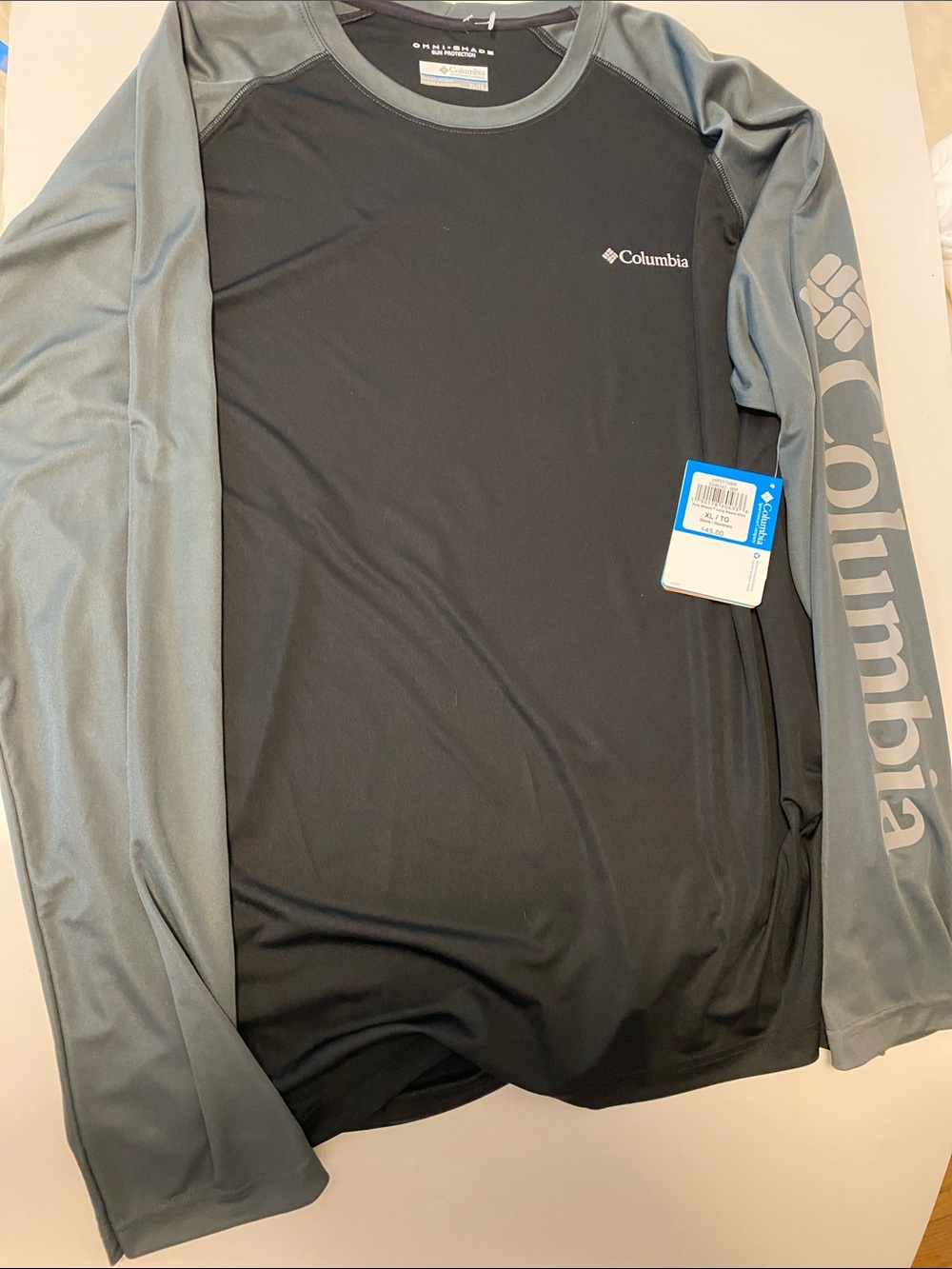 Columbia Black and Gray Long-Sleeve Performance Tee xl tall